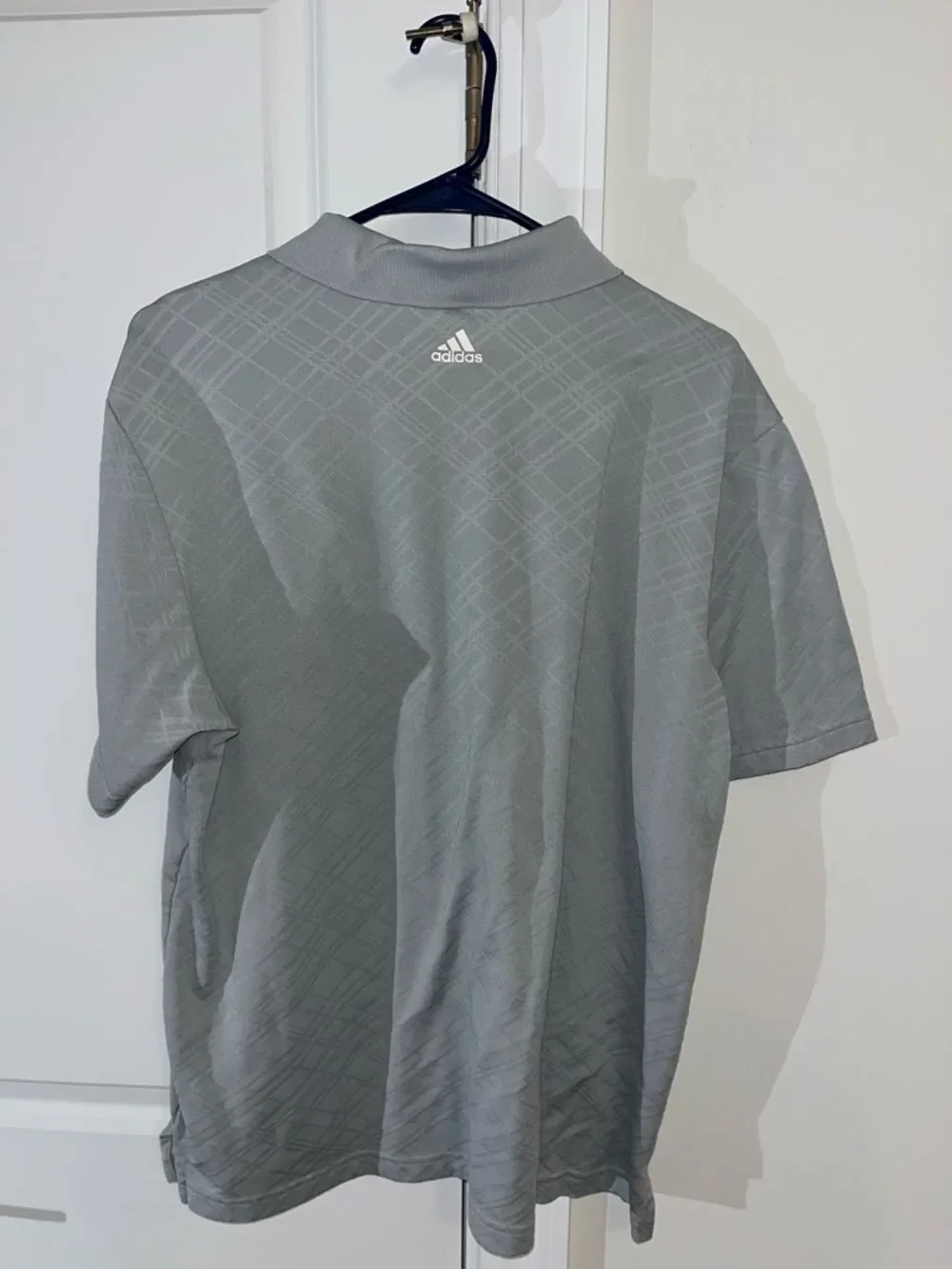 Adidas NC State Wolfpack ACC logo Gray Diamond print golf team shirt L mens used